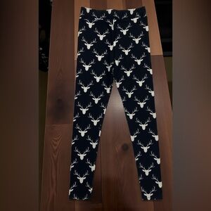 Black & White Deer Print Leggings Super Soft S/M 🦌